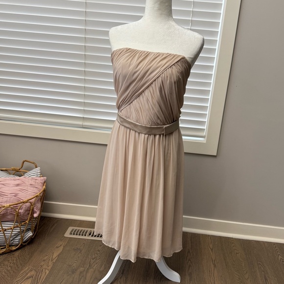DESSY COLLECTION Nude Strapless Dress Bridesmaid Prom - Picture 2 of 10